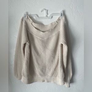 Off the Shoulder Cream Sweater by Abercrombie & Fitch